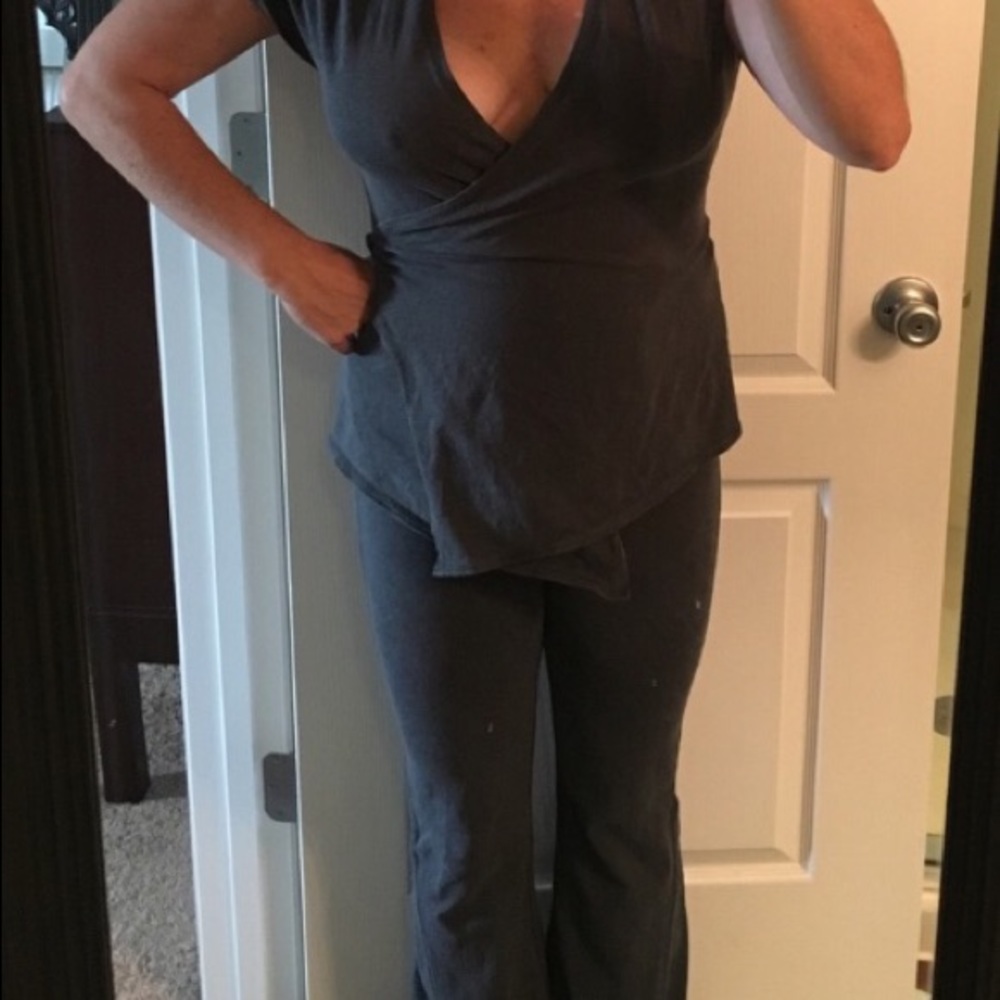 Prana hemp grey wrap top